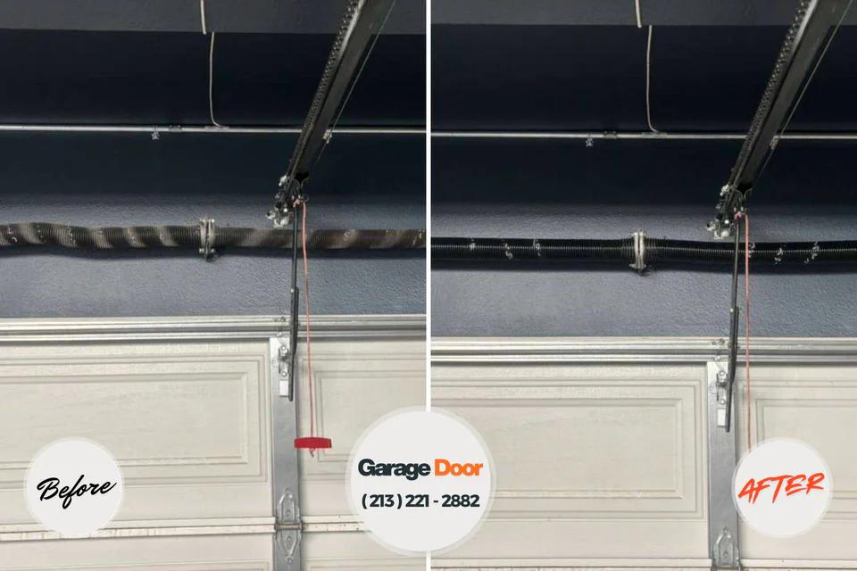 Before and after: garage door repair Monfort Heights, OH
